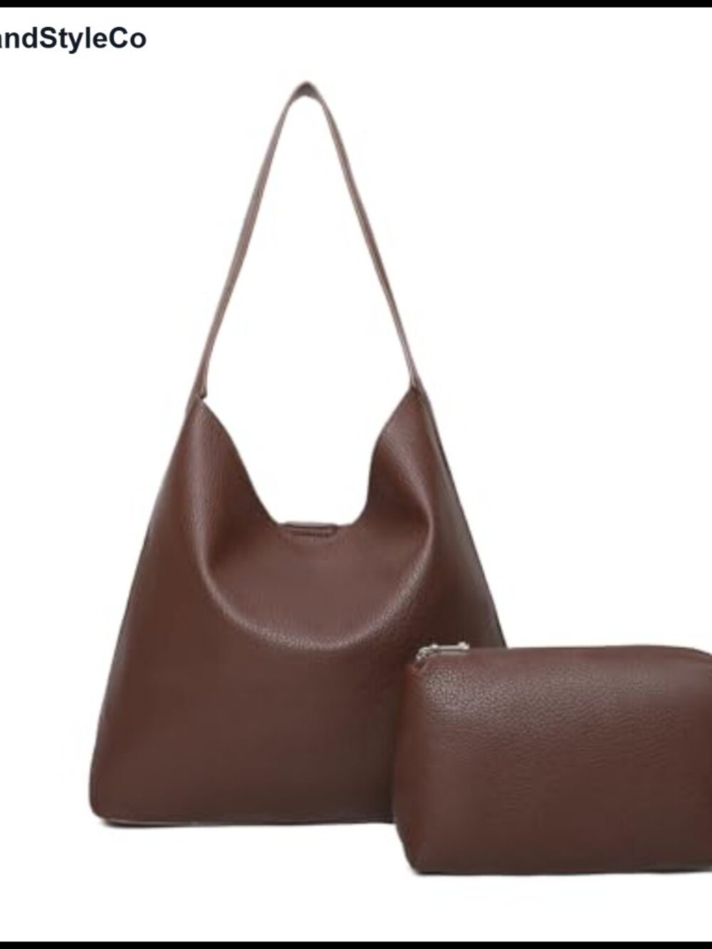 Soft Vegan Leather Hobo Bag Slouchy Shoulder Tote Lightweight Everyday Purse